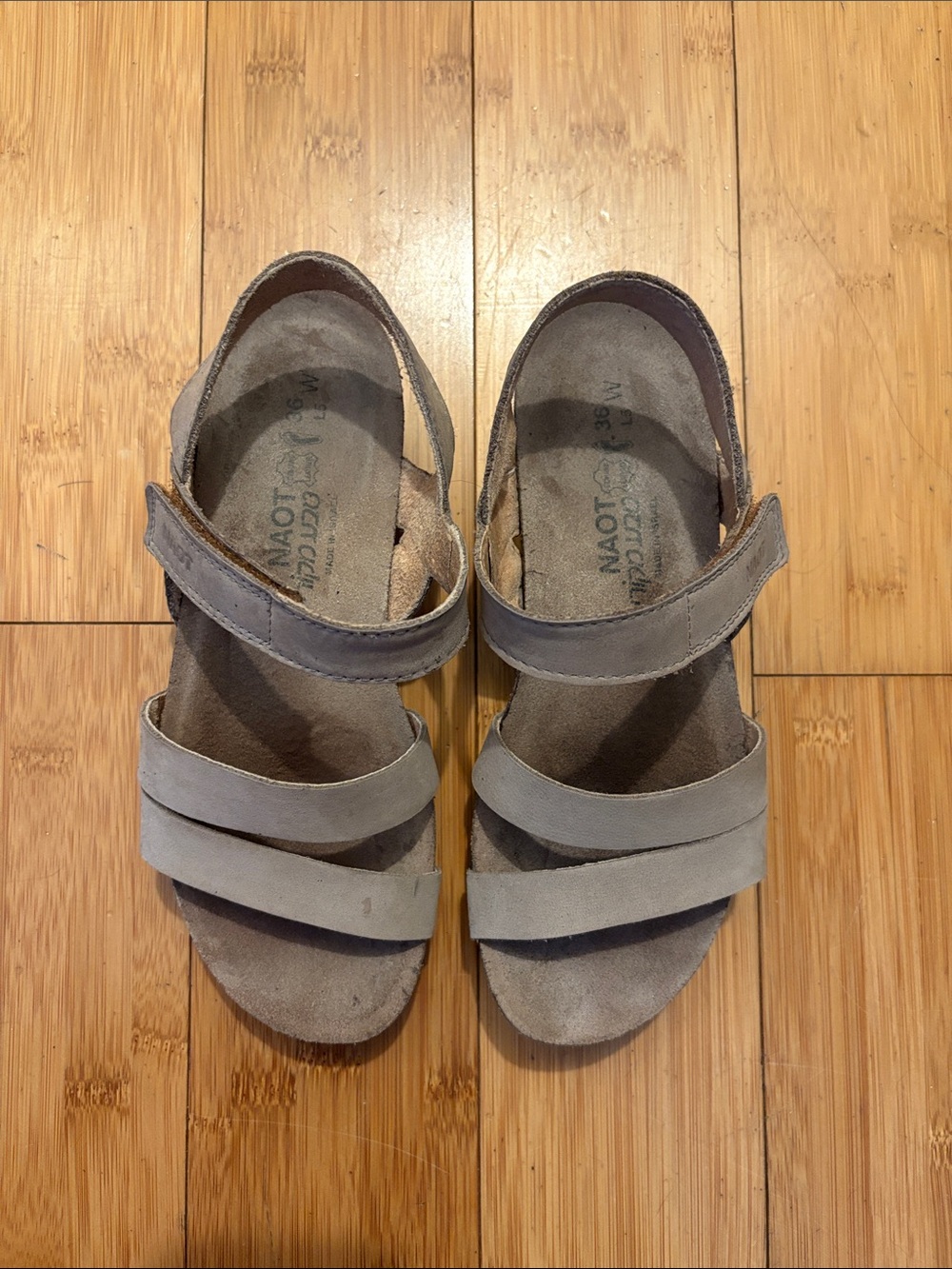 Naot Kayla Nubuck Wedge Sandals - Sz 36 W